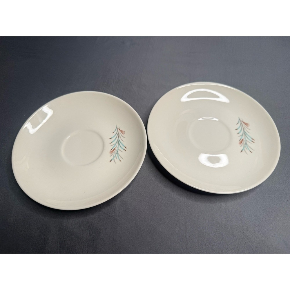 Homer Laughlin / Taylor Smith Taylor Fortune Wheat 6.5" Saucer Plates, 2 Pcs